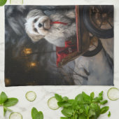 Havanese Sneeuwslee Kerst Decor Theedoek (Gevouwen)
