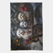 Havanese Sneeuwslee Kerst Decor Theedoek (Verticaal)