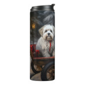 Havanese Sneeuwslee Kerst Decor Thermosbeker (Gedraaid links)