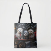 Havanese Sneeuwslee Kerst Decor Tote Bag (Voorkant)