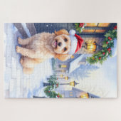 Havanese Snowy Village Walk Santa Hat Christmas Legpuzzel (Horizontaal)