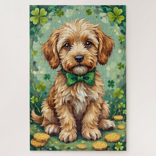 Havanese St. Patrick's Day Schattige Geluks Hond Legpuzzel (Verticaal)