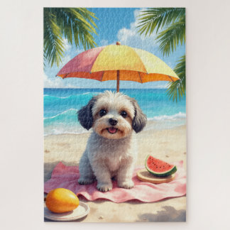 Havanese strand relax scène legpuzzel