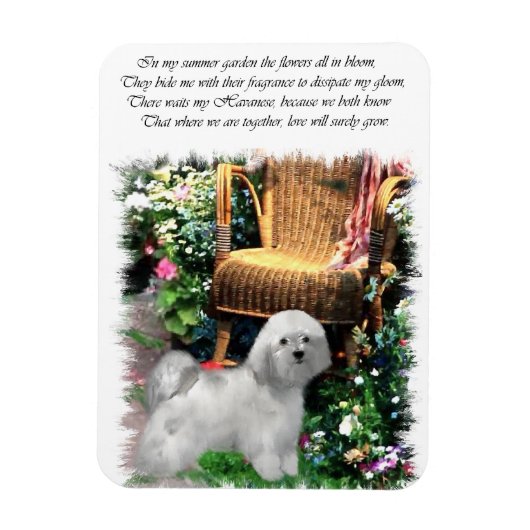Havanese Summer Garden Magneet (Verticaal)