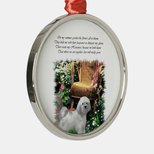 Havanese Summer Garden Metalen Ornament (Rechts)