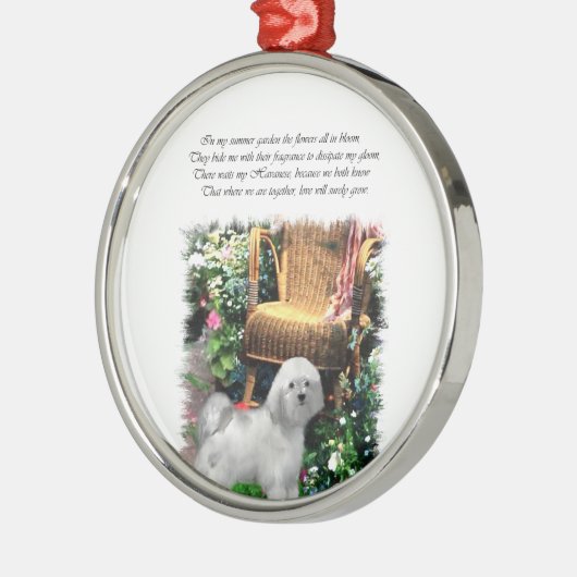 Havanese Summer Garden Metalen Ornament (Links)