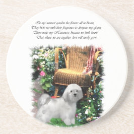 Havanese Summer Garden Zandsteen Onderzetter