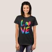 Havanese Tie Dye Liefde Hond Mam Pap T-shirt (Voorkant volledig)