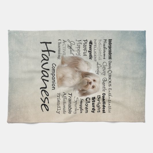 Havanese Traits Kitchen Towel Theedoek (Horizontaal)
