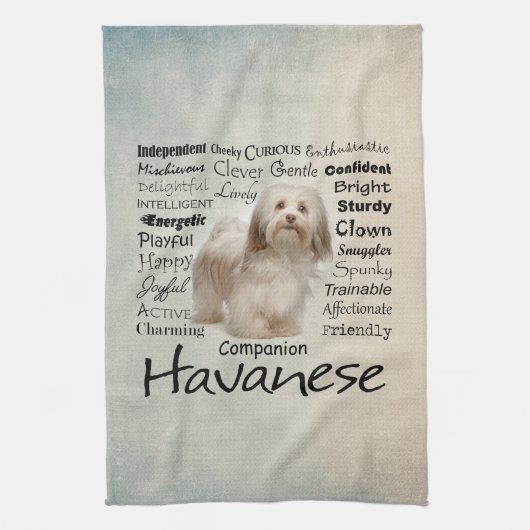 Havanese Traits Kitchen Towel Theedoek (Verticaal)