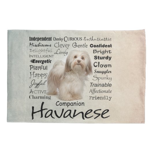Havanese Traits Pillow Hoesje Kussensloop (Achterkant)