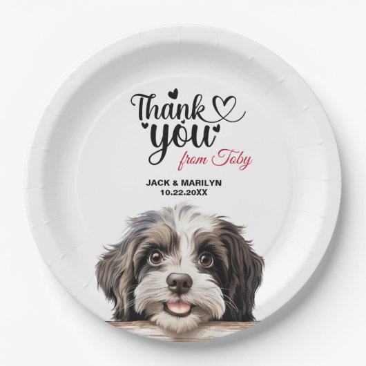 Havanese Trouw Dank Je Papieren Bordje (Voorkant)