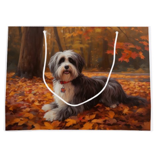 Havanese tussen herfstbladeren inspireert groot cadeauzakje (Voorkant)