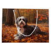 Havanese tussen herfstbladeren inspireert groot cadeauzakje (Achterkant)