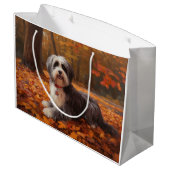 Havanese tussen herfstbladeren inspireert groot cadeauzakje (Achterkant Gekanteld)