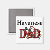 Havanese vader cadeaus magneet (Voorkant / Achterkant)