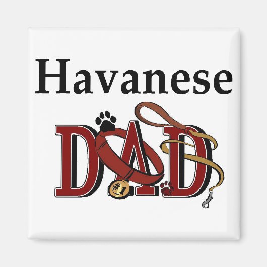 Havanese vader cadeaus magneet (Voorkant)