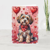 Havanese Valentine’s Day Dog with Hearts Red Kaart (Voorkant)