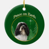 Havanese Vrede Sleutelhanger Keramisch Ornament (Achterkant)