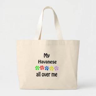 Havanese wandelingen ontwerp grote tote bag