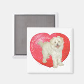 Havanese / Westie Mix Valentijnsdag Magneet (Voorkant / Achterkant)