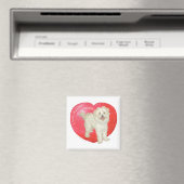 Havanese / Westie Mix Valentijnsdag Magneet (Insitu (Vaatwasser))