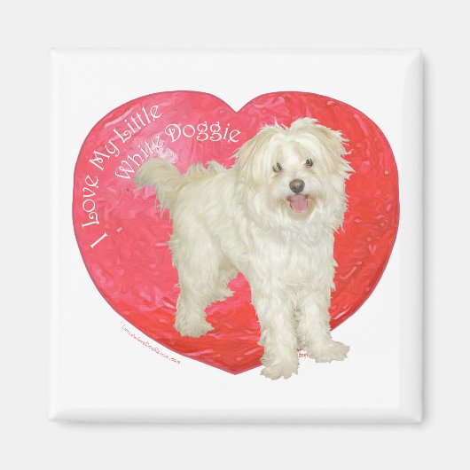 Havanese / Westie Mix Valentijnsdag Magneet (Voorkant)