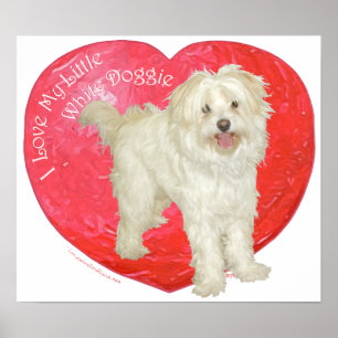 Havanese / Westie Mix Valentijnsdag Poster