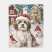 Havanese Winter Wonderland Kerstvreugde Fleece Deken (Voorkant)