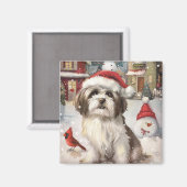Havanese Winter Wonderland Kerstvreugde Magneet (Voorkant / Achterkant)