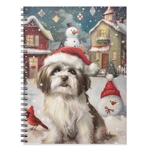 Havanese Winter Wonderland Kerstvreugde Notitieboek (Voorkant)
