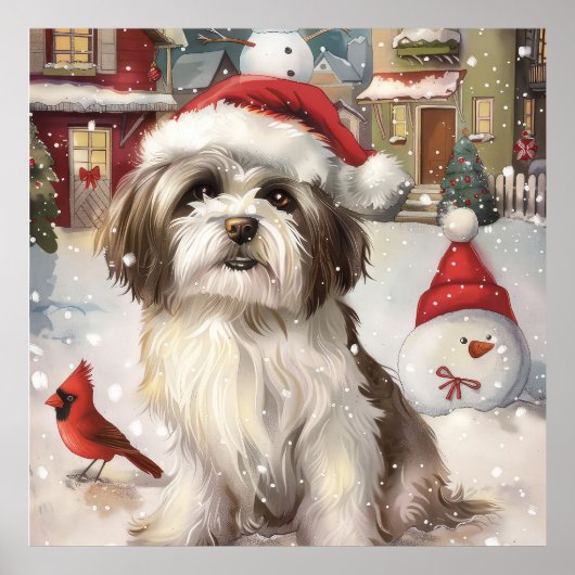 Havanese Winter Wonderland Kerstvreugde Poster (Voorkant)