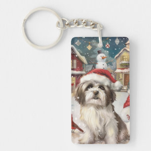 Havanese Winter Wonderland Kerstvreugde Sleutelhanger