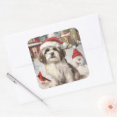Havanese Winter Wonderland Kerstvreugde Vierkante Sticker (Envelop)