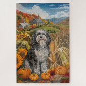 Havanezer Dog Autumn Harvest Thanksgiving Legpuzzel (Verticaal)