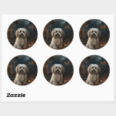 Havanezer Halloween Griezelen Ronde Sticker (Vel)