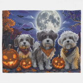 Havanezer Halloween Spooky Fleece Deken (Voorkant (Horizontaal))