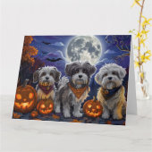 Havanezer Halloween Spooky Kaart (Gele Bloem)