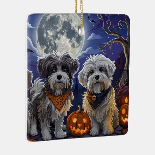 Havanezer Halloween Spooky Keramisch Ornament (Rechts)