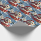 Havanezer Hond in Sledge Laat het Sneeuw Kerstmis Cadeaupapier (Hoek)