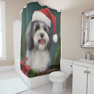 Havanezer Hond in Sneeuw Kerstmis Douchegordijn
