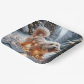 Havanezer hond in verwarde kerstverlichting papieren bordje (Gebogen)