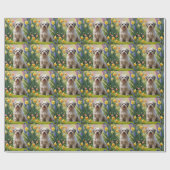 Havanezer Hond Spring Bloemen Schilderen Cadeaupapier (Vlak)