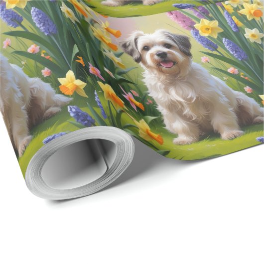 Havanezer Hond Spring Bloemen Schilderen Cadeaupapier (Rol Hoek)