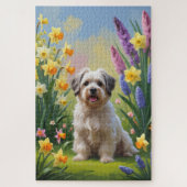 Havanezer Hond Spring Bloemen Schilderen Legpuzzel (Verticaal)