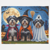 Havanezer Honden Pompoen Halloween Grappig Fleece Deken (Voorkant (Horizontaal))