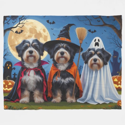 Havanezer Honden Pompoen Halloween Grappig Fleece Deken (Voorkant (Horizontaal))