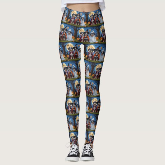 Havanezer Honden Pompoen Halloween Grappig Leggings (Voorkant)