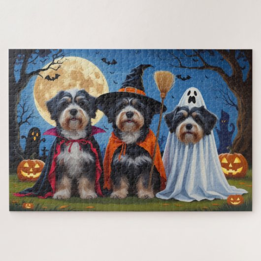 Havanezer Honden Pompoen Halloween Grappig Legpuzzel (Horizontaal)
