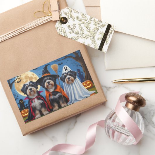 Havanezer Honden Pompoen Halloween Grappig Rechthoekige Sticker (Geschenken)